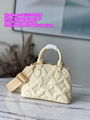 LV alma bb bubblegram leather M59821 ALMA BB Monogram Vernis leather shell bag