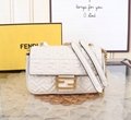 Baguette Chain Midi FF jacquard fabric bag Baguette Mini Sunshine Shopper First