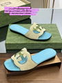 Gucci Blondie slide sandal Women's Interlocking G cut out slide flat sandals GG