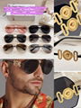 wholesale versace Sunglasses Medusa Icon Shield Black Sunglasses oversized cheap