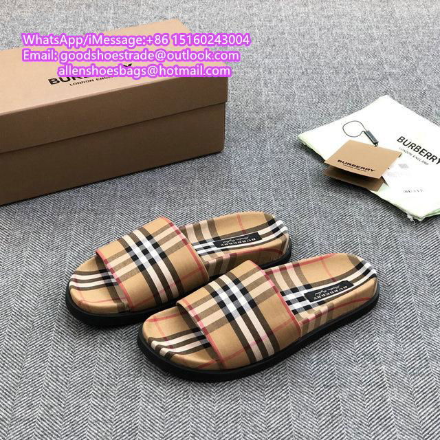          Vintage Check Print Slides          sandals          slippers TB shoes 5