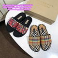          Vintage Check Print Slides          sandals          slippers TB shoes 11