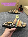          Vintage Check Print Slides          sandals          slippers TB shoes 13