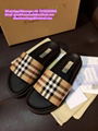 Burberry Vintage Check Print Slides burberry sandals burberry slippers TB shoes