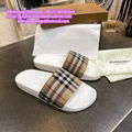          Vintage Check Print Slides          sandals          slippers TB shoes 9