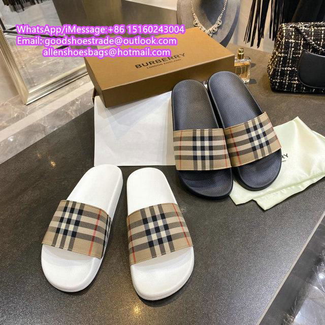          Vintage Check Print Slides          sandals          slippers TB shoes