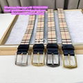 Check and Leather TB Belt Leather Reversible TB Belt Canvas Leather belts straps