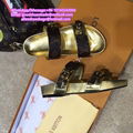LV bom dia flat comfort mule LV men sandals LV slides LV leather sandals LV shoe