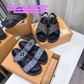 LV bom dia flat comfort mule LV men sandals LV slides LV leather sandals LV shoe