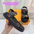 LV bom dia flat comfort mule LV men sandals LV slides LV leather sandals LV shoe