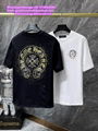 Chrome Hearts Blue Triple Cross Tshirt tee Fashion Cheap Short Sleeve Cotton Emb