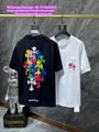 Chrome Hearts Blue Triple Cross Tshirt tee Fashion Cheap Short Sleeve Cotton Emb