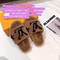 LV Sunset Comfort Flat Mule LV Woolen slippers LV fur slipper Warm slippers gift