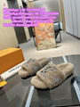 LV Sunset Comfort Flat Mule LV Woolen slippers LV fur slipper Warm slippers gift