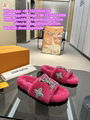 LV Sunset Comfort Flat Mule LV Woolen slippers LV fur slipper Warm slippers gift