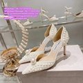 Jimmy Choo Lady Shoes Bridal Pumps shoes Crystal Wedding shoes slides flats Blin