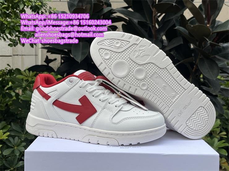 Off White sneaker White Red Out Office Sneakers arrow shoes stitch suture line 3