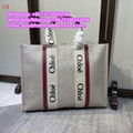 Chloe Woody Canvas Tote Bag Cotton Canvas Shiny Calfskin With Woody Chloe purse