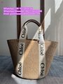 Chloe Woody Canvas Tote Bag Cotton Canvas Shiny Calfskin With Woody Chloe purse