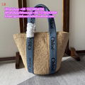 Chloe Woody Canvas Tote Bag Cotton Canvas Shiny Calfskin With Woody Chloe purse