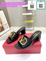 V logo signature Satin slingback pumps           slippers           sandals vale 7