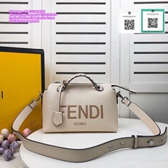 FF by the way medium brown leather boston bag wallet on chain baguette brown ff 