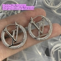 LV EARRINGS mbossed ircle earrings wiggy Earrings monogram Flowers ear studs LV