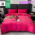LV Baby Velvet bedding sheets warm winter  Double-Sided Crystal Velvet Four Piec