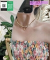 CC necklace CC neck chain CC earrings CC bracelets CC logo earrings 3 Layers Pea