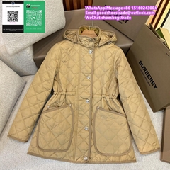Two-side Down Jackets Classic Grid Pictures windbreaker long blazer jacket New S