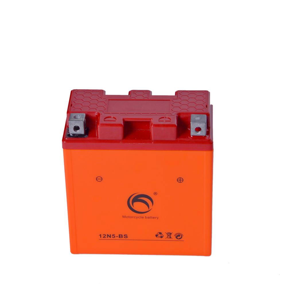 Guangdong Kejian Gel Style 12n5-BS 12V 5ah Dry Motorcycle Battery 4