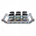 Rajwadi Wooden Tray With S.S.Glass Sets.