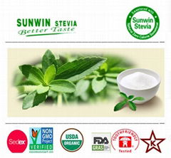 Natural low calorie food use, gras,  NOP organic stevia leaves extract Reb-A 60%