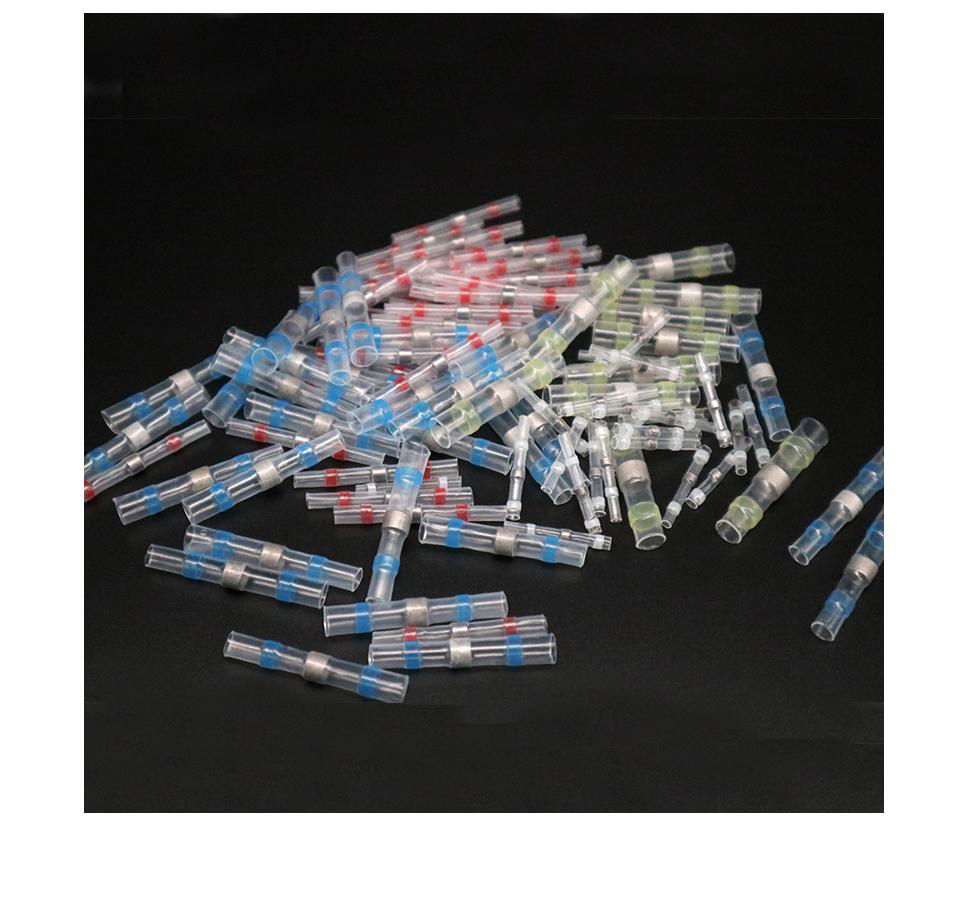 100Pcs Soldering Butt Connector With Shrink Tube Electrical Wire Splice Insulate