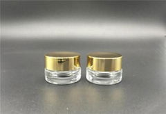 China high quality cosmetic round jar screw neck press  glass bottle 4G