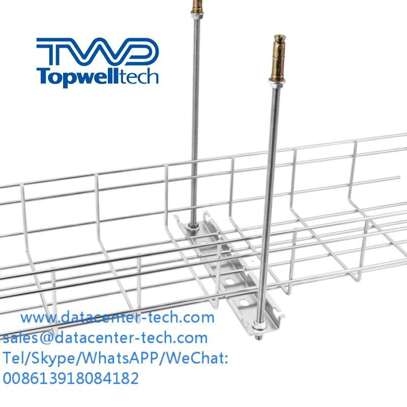 Electro-Zinc Wire Mesh Cable Tray Electro Galvanised Cable Trunking 3