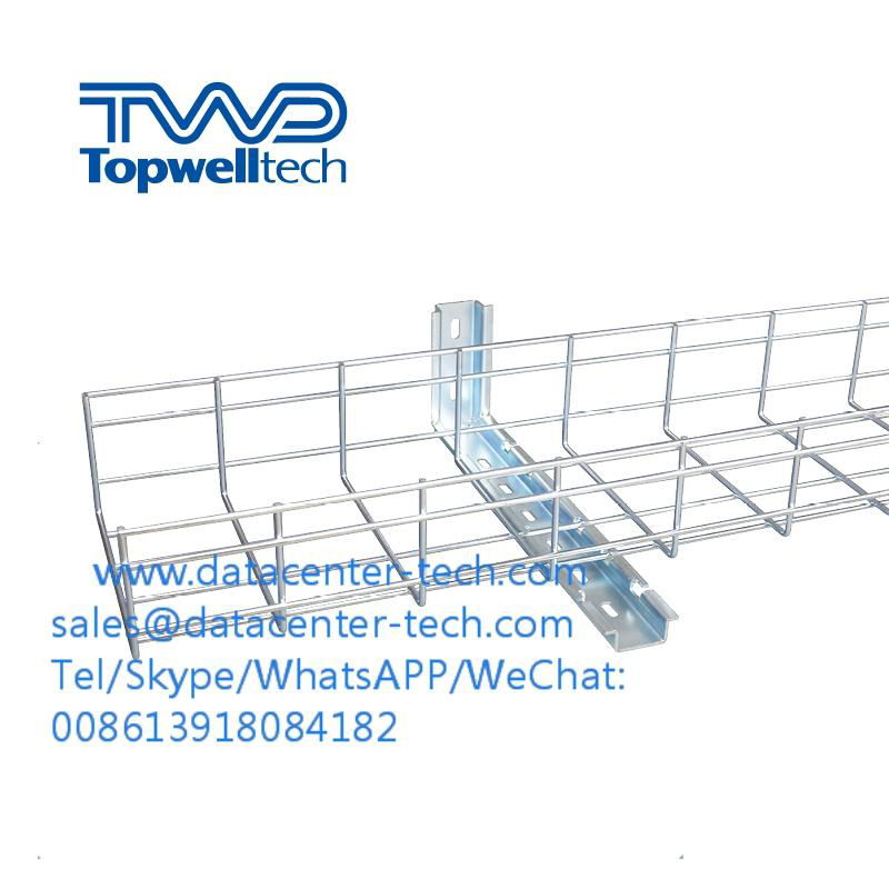 Electro-Zinc Wire Mesh Cable Tray Electro Galvanised Cable Trunking 5