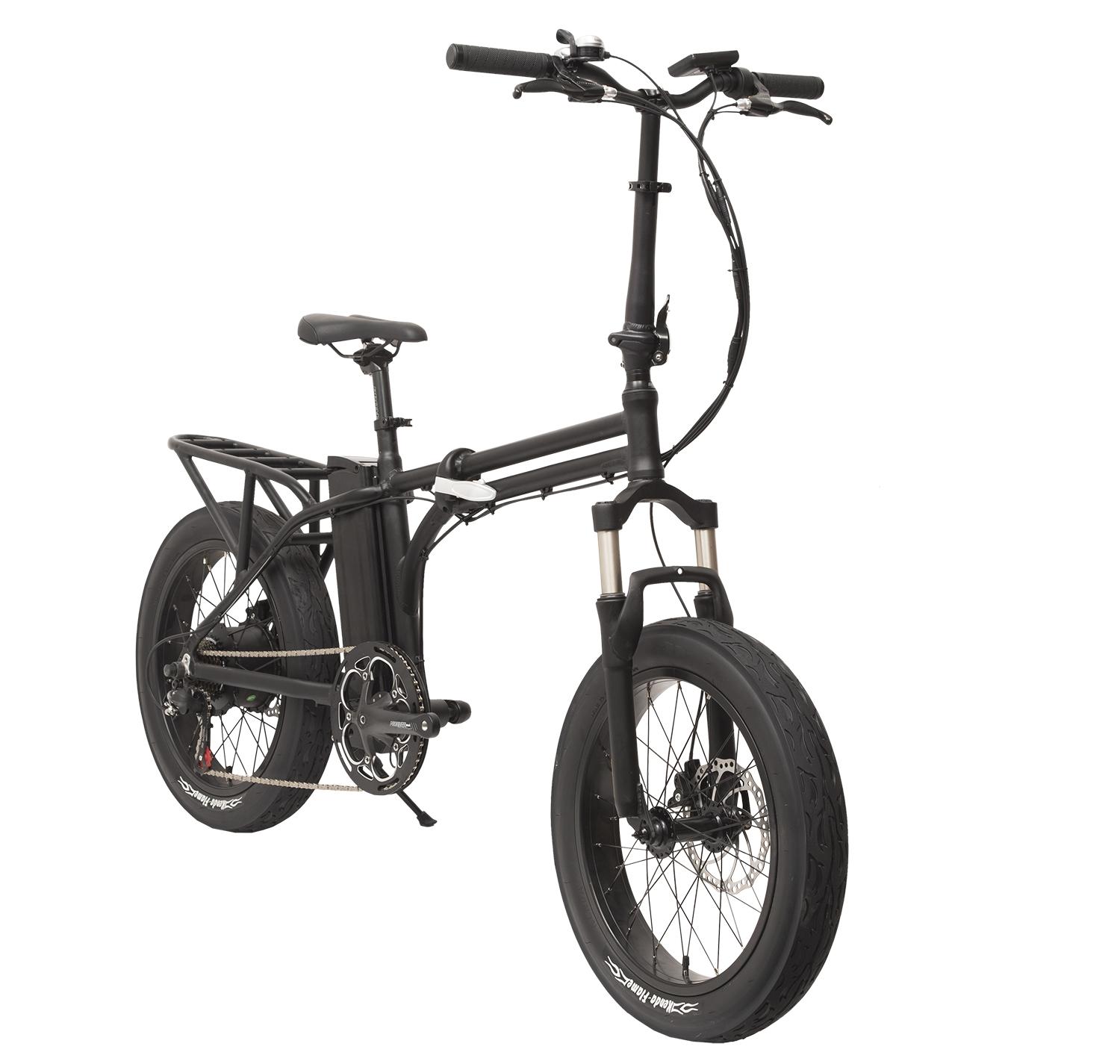 20 fat tire electric folding bike with rear rack