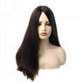 22" Silk Base Black Color Long Straight Hair Jewish Wig Kosher Wig  1