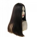 22" Silk Base Black Color Long Straight Hair Jewish Wig Kosher Wig  2
