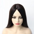 22" Silk Base Black Color Long Straight Hair Jewish Wig Kosher Wig  3