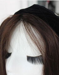 Stock European Virgin Hair Lace Wig Grips Headband With Hair 