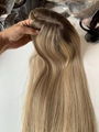 Fashion Blonde Color European Virgin Hair Piece Whoper Jewish Topper