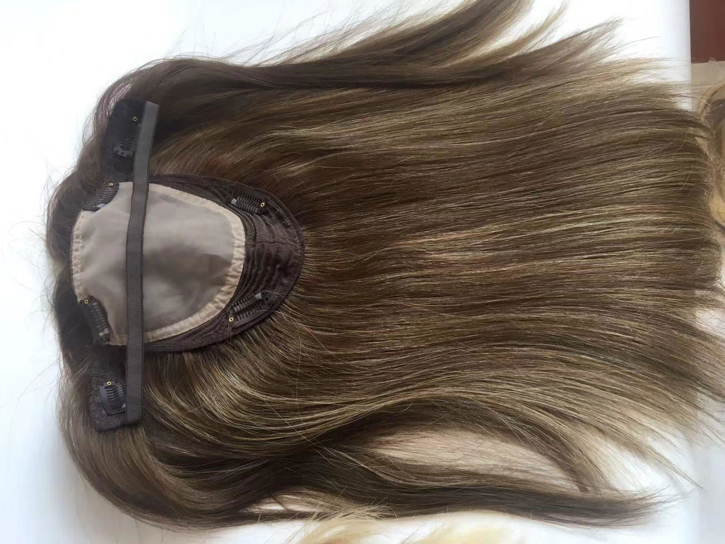Popular Jewish Kosher Topper With Band 100% Unprocessed European Hair Fall 2