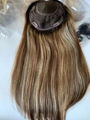 Highlight Color Dark Rooted European Virgin Hair Topper Hair Piece For Women 3