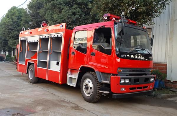 China Qingling Isuzu 6-Ton Foam and Water Fire Truck 3