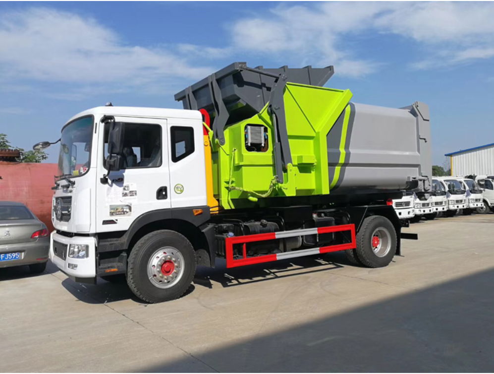 Dongfeng 13 tons Hook Arm Lift Roll Off Garbage Truck price for sale 2