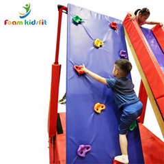 Kids soft play indoor playground equipment climbing combination with slide