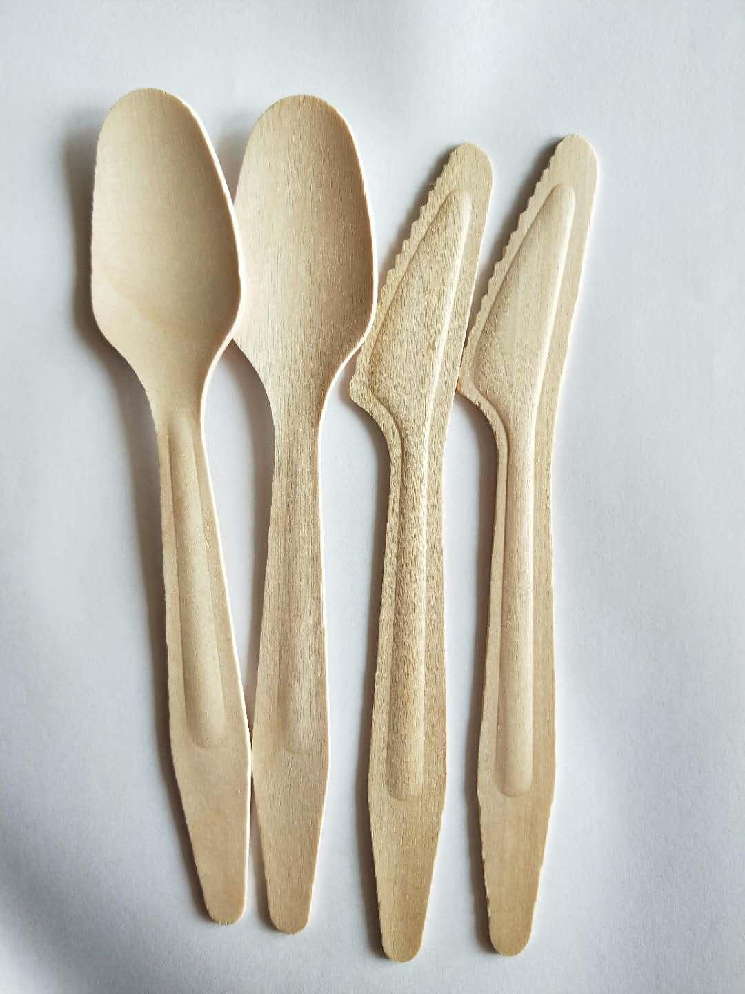 Disposable reinforced 185mm wooden cutlery 2