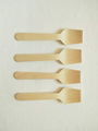 Disposable 95mm birch wood dessert spoon